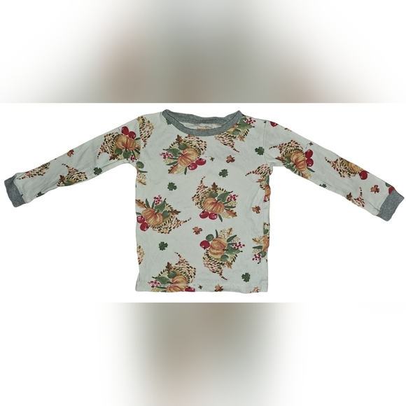 Burt's Bees Kids Boy Girl Thanksgiving Celebration Organic 2pc PJ Set Sz 3T - Picture 4 of 16
